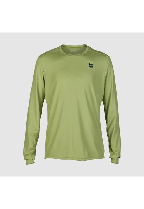 Polera Bicicleta Ranger Wayfaring Manga Larga Verde Pastel Fox-0