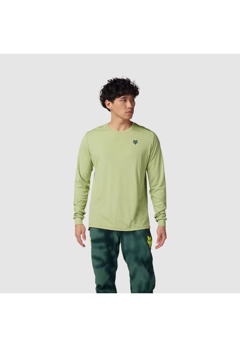 Polera Bicicleta Ranger Wayfaring Manga Larga Verde Pastel Fox-2