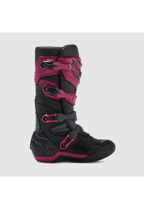 Botas Moto Mujer Comp Morado Fox-1