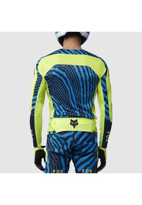 Polera Moto Flexair Impression Azul/Amarillo Fox-3