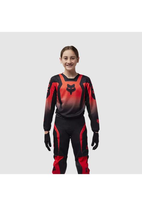 Polera Moto Niño 180 Lean Rojo Fox-2