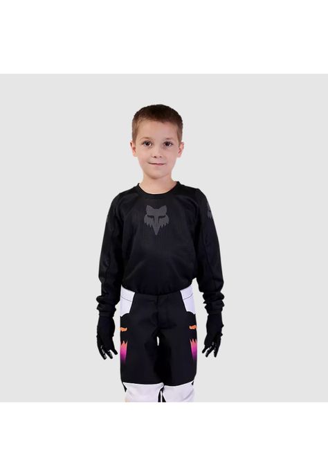 Polera Moto Infantil 180 Blackout Negro Fox-0