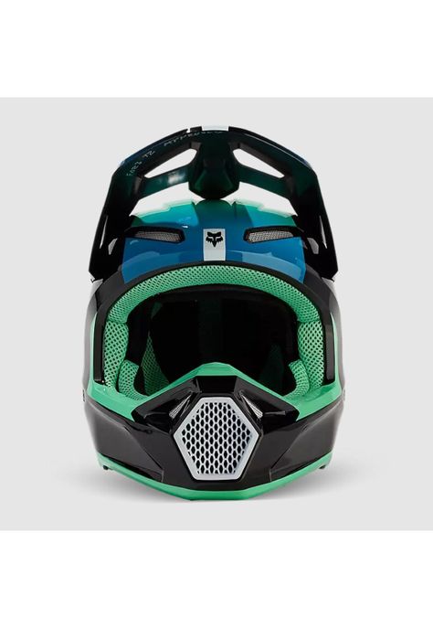 Casco Moto V1 Ballast Negro/Azul Fox-2