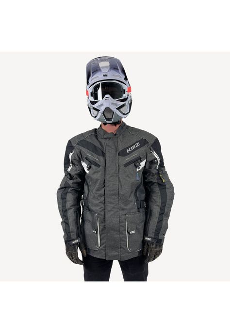 Chaqueta Moto Calle Luxor Gris/Blanco KMZ-0