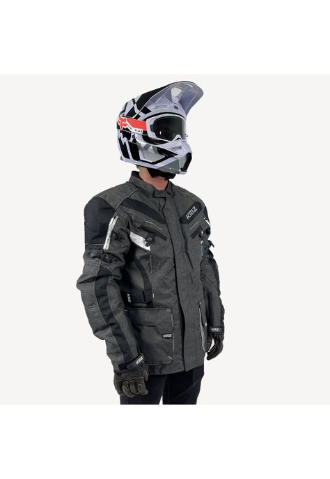 Chaqueta Moto Calle Luxor Gris/Blanco KMZ-1