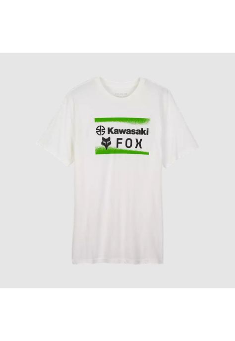 Polera Lifestyle Fox x Kawasaki Premium Blanco Fox-0