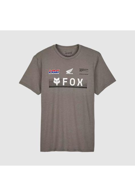 Polera Lifestyle Fox x Honda Gris Fox-0
