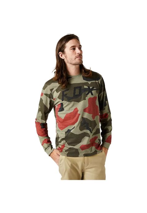 Polera Lifestyle BKNR Manga Larga Camo Verde Fox-0