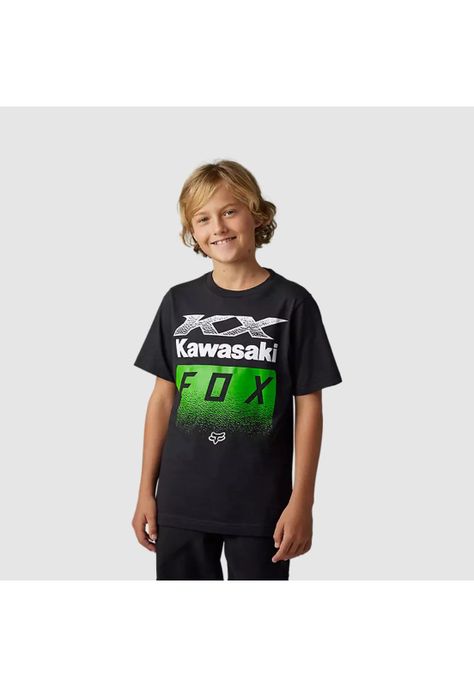 Polera Lifestyle Niño Kawasaki Negro Fox-0