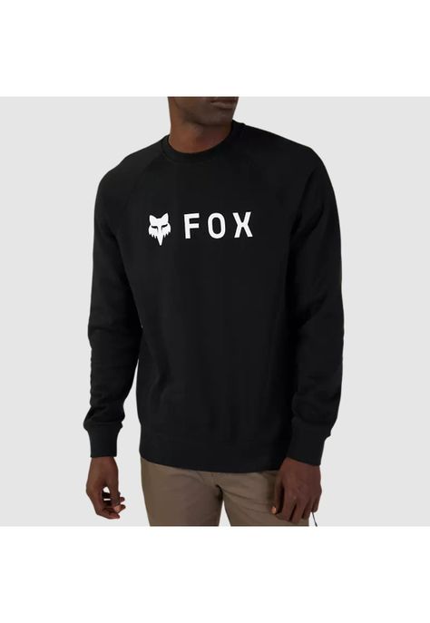Poleron Lifestyle Sin Capucha Absolute Crew Negro Fox-4
