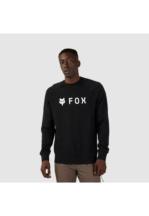 Poleron Lifestyle Sin Capucha Absolute Crew Negro Fox-0
