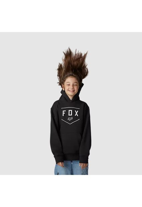 Poleron Lifestyle Niño Shield Negro Fox-4