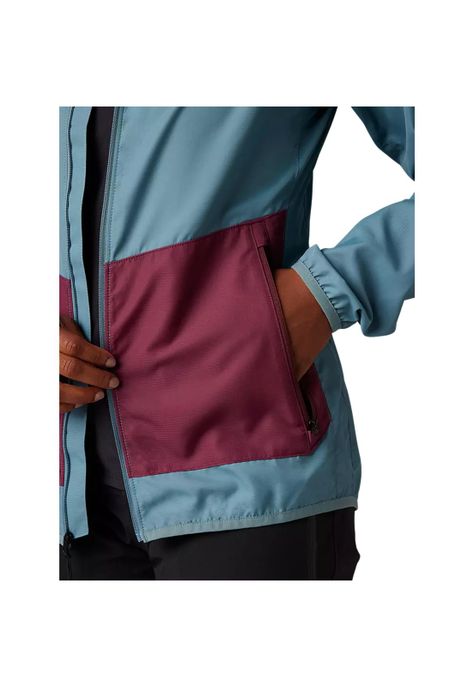Chaqueta Cortavientos Bicicleta Mujer Ranger Celeste/Morado Fox-5