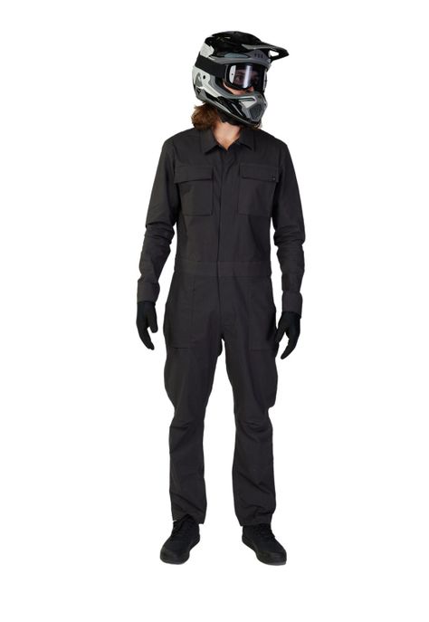 Traje Moto Antipolvo Defend Drive Dust Suit Negro Fox-0