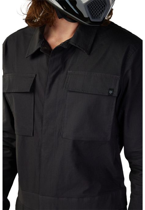 Traje Moto Antipolvo Defend Drive Dust Suit Negro Fox-2