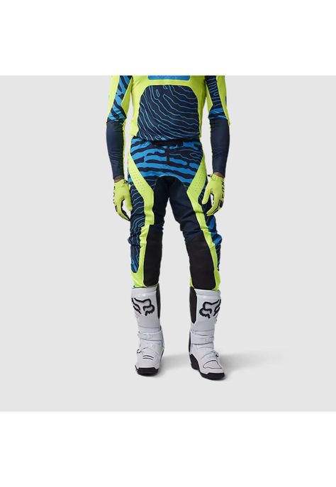 Pantalon Moto Flexair Impression Azul/Amarillo Fox-2