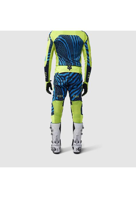 Pantalon Moto Flexair Impression Azul/Amarillo Fox-3