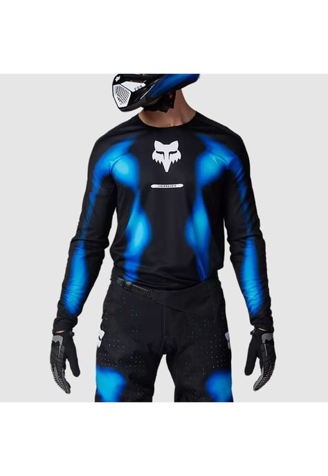 Polera Moto 360 Volatile Negro/Azul Fox-2