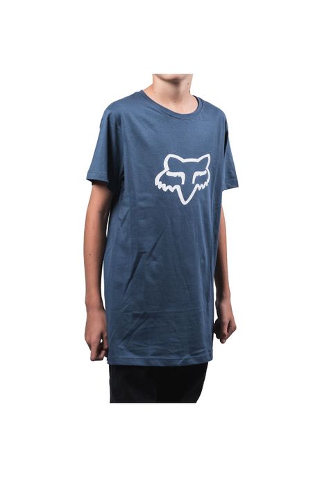 Polera Lifestyle Niño Legacy Head Azul/Blanco Fox-2