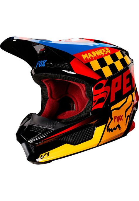 Visera Moto Niño V1 Czar Negro/Amarillo Fox-2