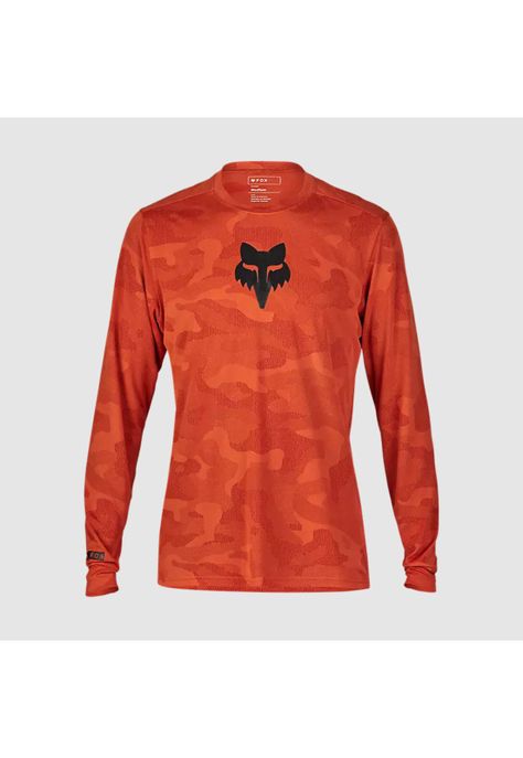 Polera Bicicleta Ranger TruDri™ Manga Larga Naranjo Fox-0