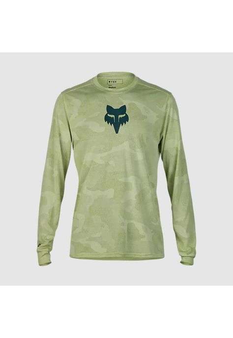 Polera Bicicleta Ranger TruDri™ Manga Larga Verde Fox-0