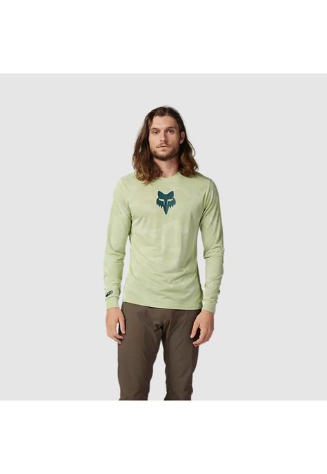 Polera Bicicleta Ranger TruDri™ Manga Larga Verde Fox-2