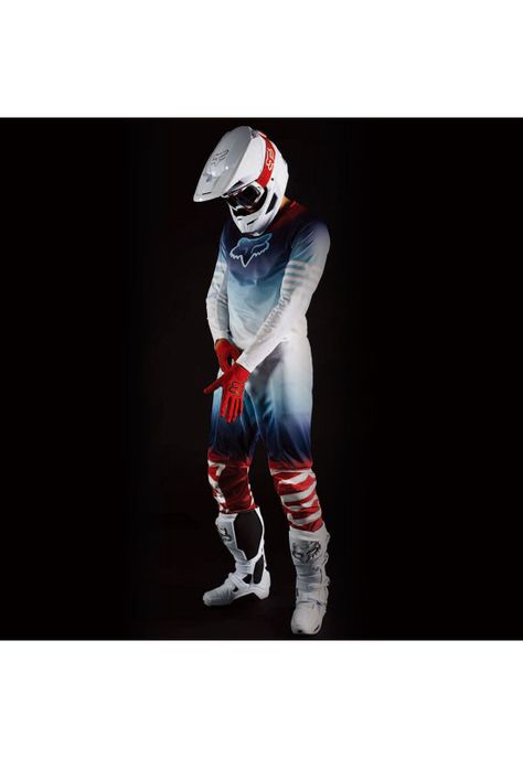 Pantalon Moto Airline Reepz Blanco/Rojo/Azul Fox.-1