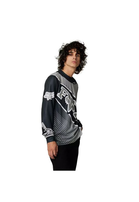 Polera Lifestyle Manga Larga Burm Negro Fox-1