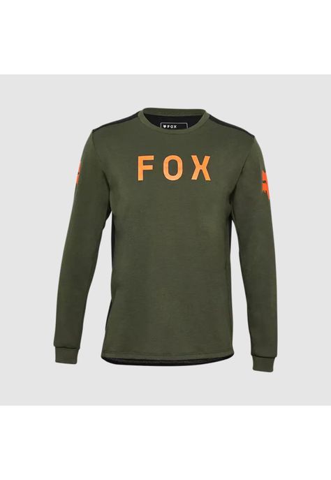 Polera Bicicleta Niño Ranger Aviation drirelease® Manga Larga Verde Fox-0