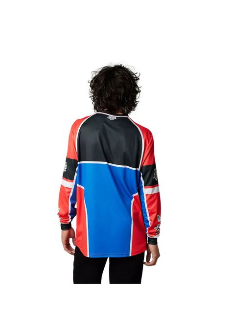 Polera Lifestyle Manga Larga Bayl Rojo/Azul Fox-2