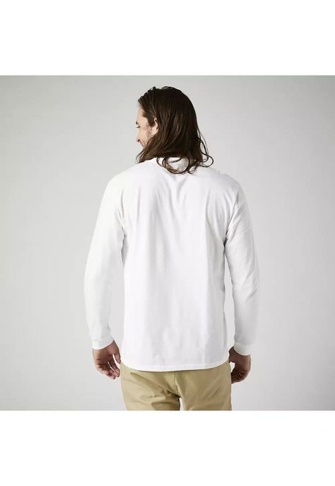 Polera Lifestyle Kawasaki Stripes Premium Manga Larga Blanco Fox-1