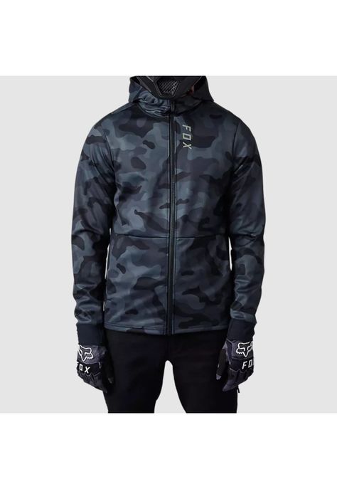Chaqueta Moto Defend Drive Windbloc® Zip Negro Camo Fox-1