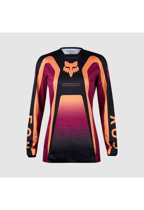 Polera Moto Mujer 180 Ballast Burdeo/Naranjo Fox-0