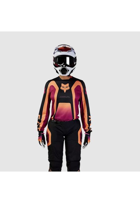 Polera Moto Mujer 180 Ballast Burdeo/Naranjo Fox-1