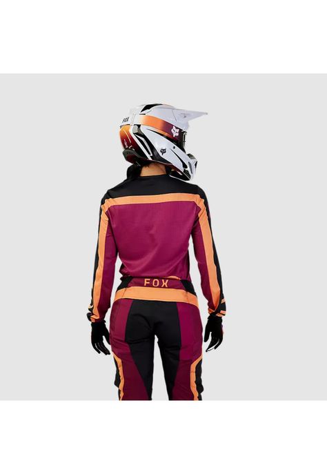 Polera Moto Mujer 180 Ballast Burdeo/Naranjo Fox-2