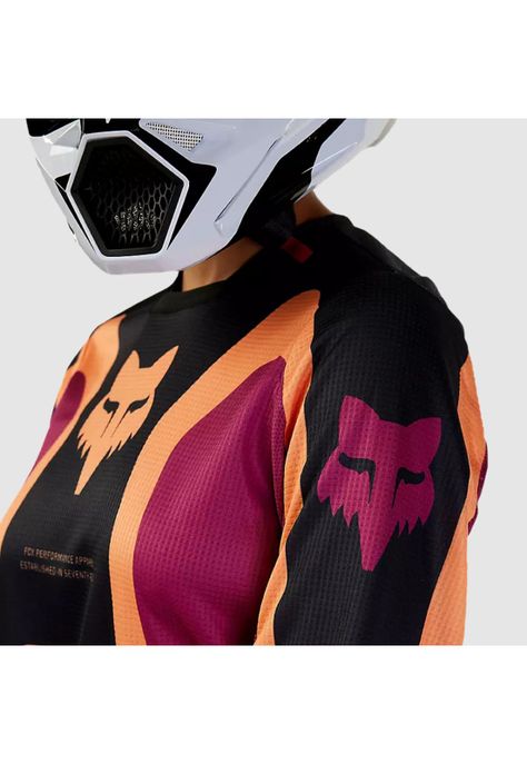 Polera Moto Mujer 180 Ballast Burdeo/Naranjo Fox-6