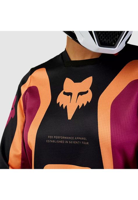 Polera Moto Mujer 180 Ballast Burdeo/Naranjo Fox-7