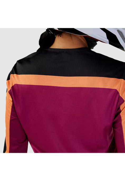 Polera Moto Mujer 180 Ballast Burdeo/Naranjo Fox-8