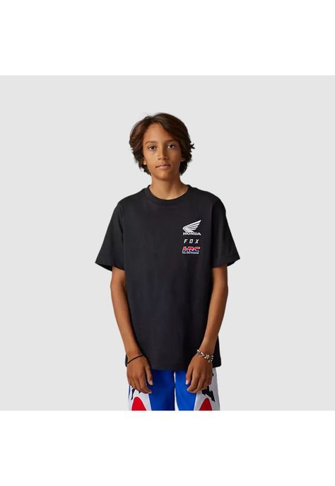 Polera Lifestyle Niño Honda Negro Fox-0