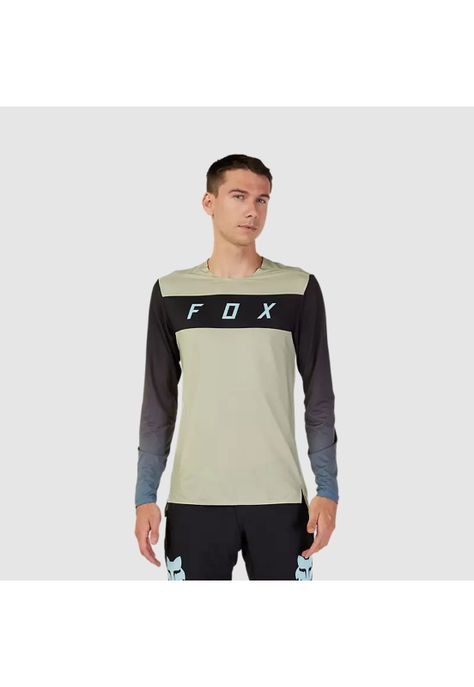 Polera Bicicleta Flexair Arcadia Manga Larga Crema Fox-0