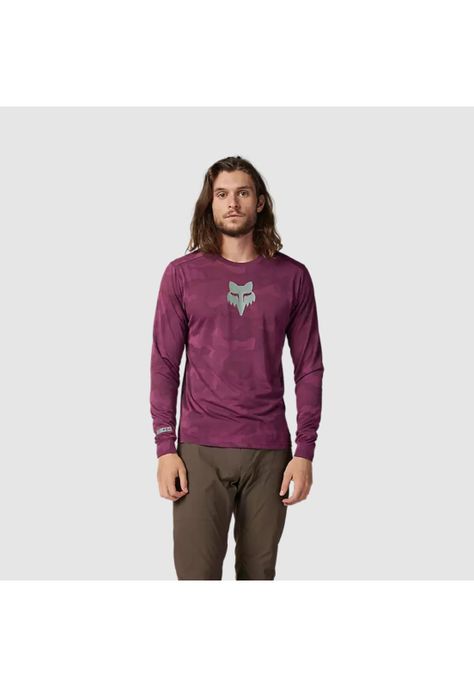 Polera Bicicleta Ranger TruDri™ Manga Larga Morado Camo Fox-2