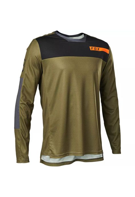 Polera Bicicleta Defend Moth Manga Larga Verde Fox-0