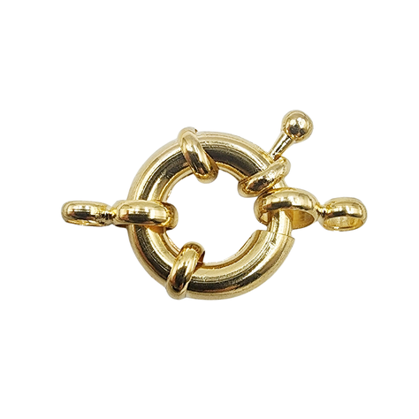 Broche timón 15mm con baño de oro 6 unidades-0