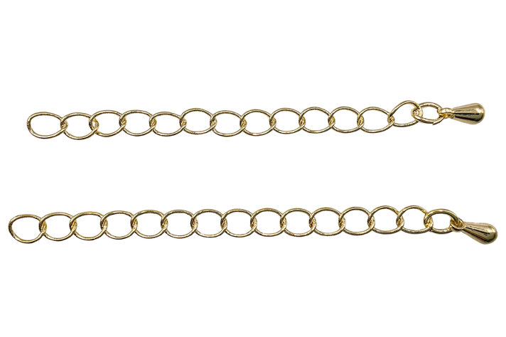 Docena de Cadenas de extensión 5cm con baño de oro-0