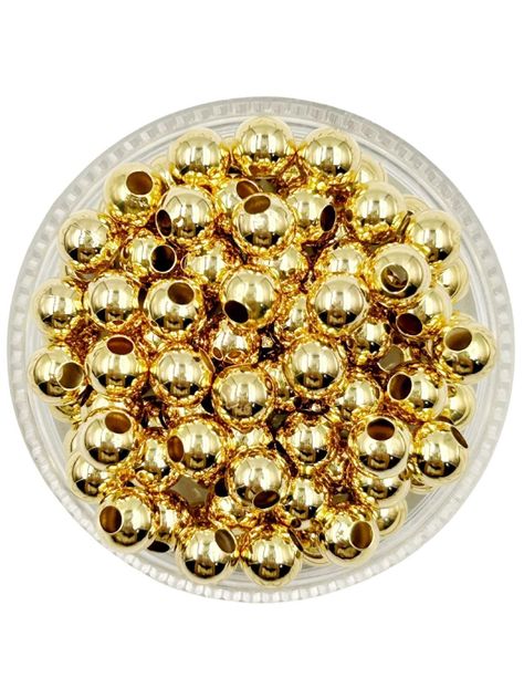 Balines Grandes Para Bisutería De Baño De Oro 5gr-0