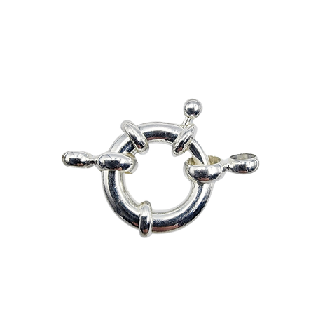 Broche timón 13mm con baño de plata 6 unidades-0