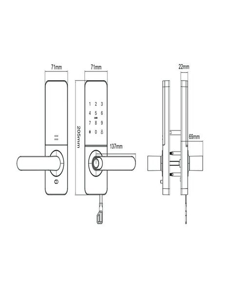 Cerradura Digital H92B acc princ (WIFI inclui). Reversible.-3