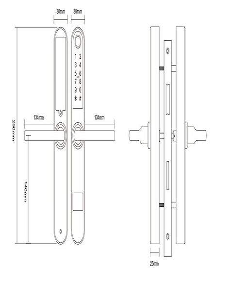Cerradura Digital S31B acceso principal . Reversible.-4
