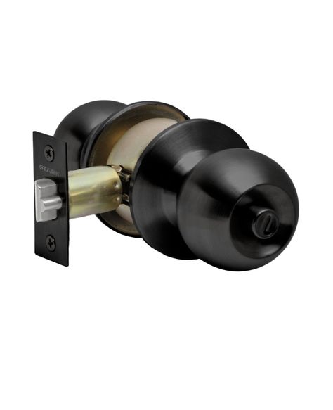 Cerradura de pomo cilíndrica, Oficina -Dormitorio. (Negro mate)-1